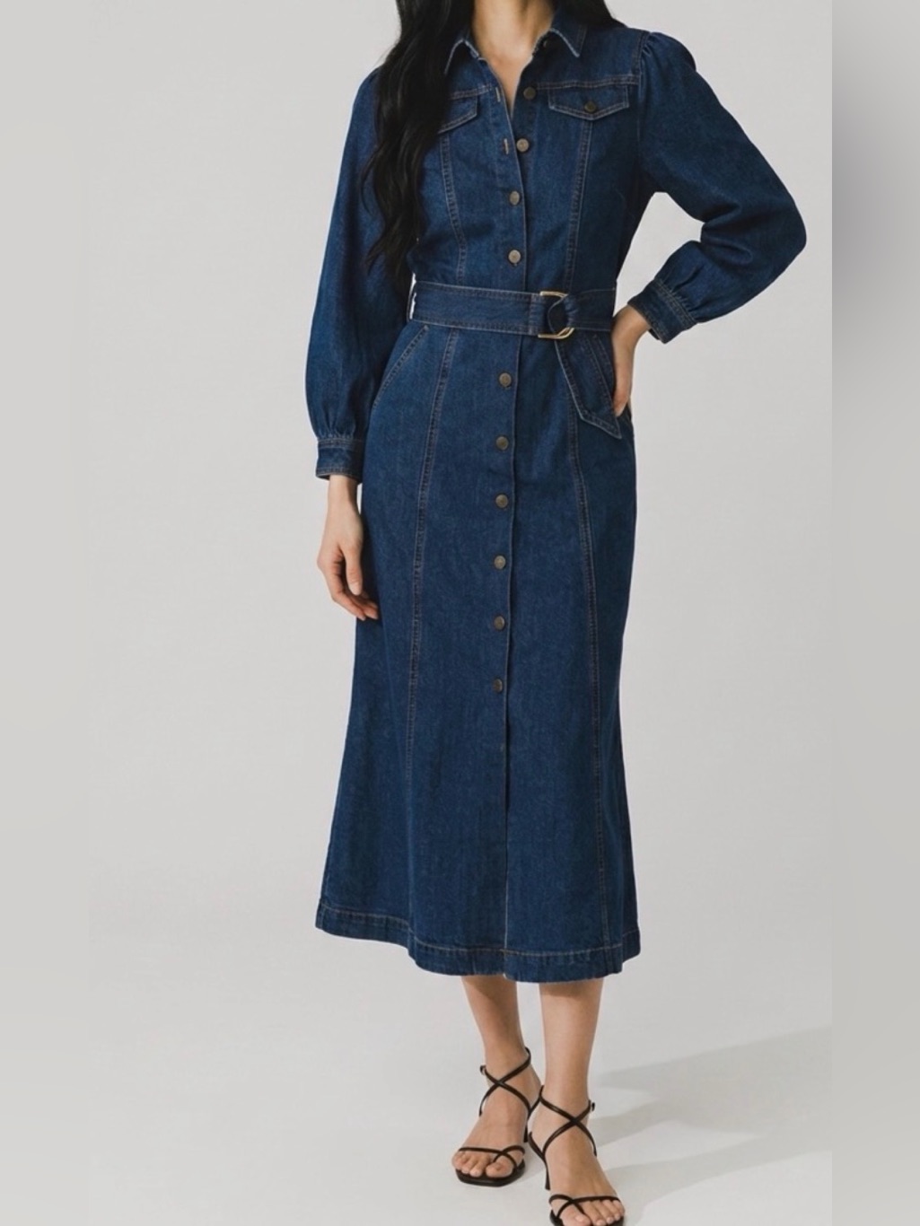 Cleobella Naya Midi Dress In Denim Nwt Size S